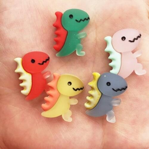 20pcs Candy Color Resin Cute Colorful Dinosaur Flat back Rhinestone Appliques DIY Wedding Scrapbook Craft