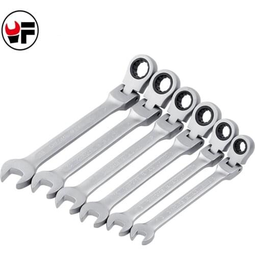 6pcs/Set Flexible Head Ratchet Wrench Combination Spanner Set Hand Tools For Auto Repair Kit A Set Tool of Keys herramientas