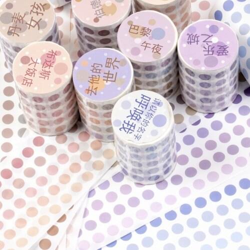 6cm*300cm Morandi Gradient Color Dot Washi Tape Cute INS Literary Salt Kawaii School Journal Sticker Scrapbooking Label Supplies