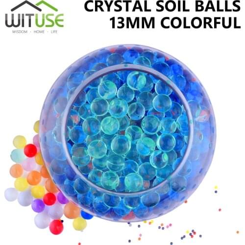 6000pcs 13mm crystal beads gel ball polymer hydrogel soil potted multicolor beads growth magic jelly wedding Flower Plant