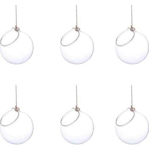 6x Hanging Glass Air Planter Flower Vase Glass Bottle Garden Yard Room Decor