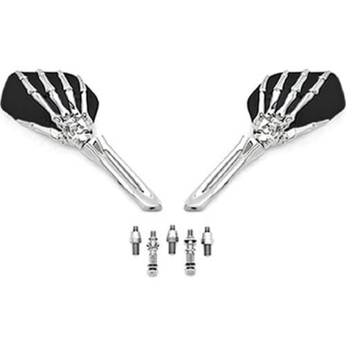 Brand NEW Black/Chrome Custom Skeleton Mirrors For Honda VT Shadow Ace Classic 500 700 750 1100