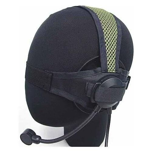 Airsoft TASC Headset headphone Tan OD f/ Mo tor ola PTT Talkabout Radio