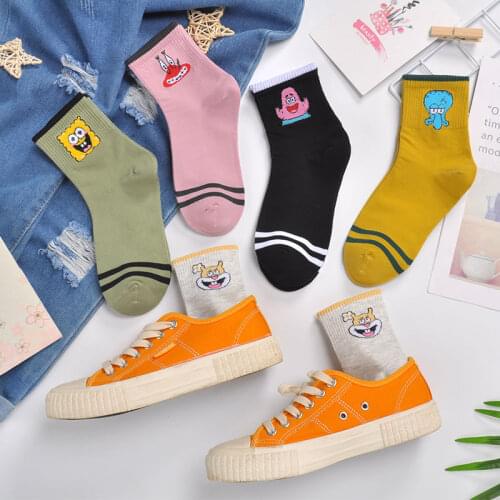 Anime Sponge octopus starfish crab Cosplay cartoon sock Ins cartoon Harajuku stockings