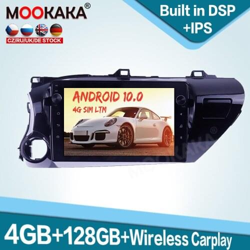 Android 10.0 128GB Carplay Car Multimedia Player for Hilux 2016 2017 2018 Auto Radio GPS Navigation Audio Stereo Head Unit DSP