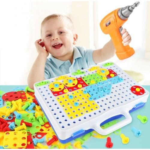 Children Toys Electric Drill Nut Disassembly Match Tool Educational Toy Assembled Blocks Sets Toys For Boys Building Kids Toy