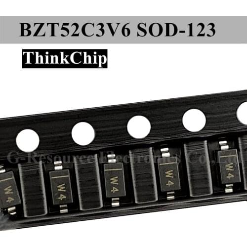 100pcs) BZT52C3V6 SOD-123 SMD 1206 voltage stabilized diode 3.6V (Marking W4)