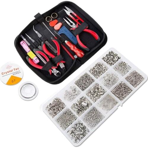 DIY Accessories Material Package 5.5 Inch Pliers Mini Pliers Cutting Pliers Handmade Tool +Earing Jewelry Fingdings 1300PCS