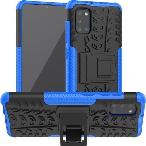 For Samsung A31 Case Cover Armor Stand Holder Rugged Silicone Shockproof Bumper Phone Case for Samsung Galaxy A31 A 31