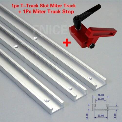 Miter Track Stop And Aluminium alloy T-tracks Slot Miter Track Jig Fixture T-Slot Woodworking Tool Miter Track Stop DIY Manual