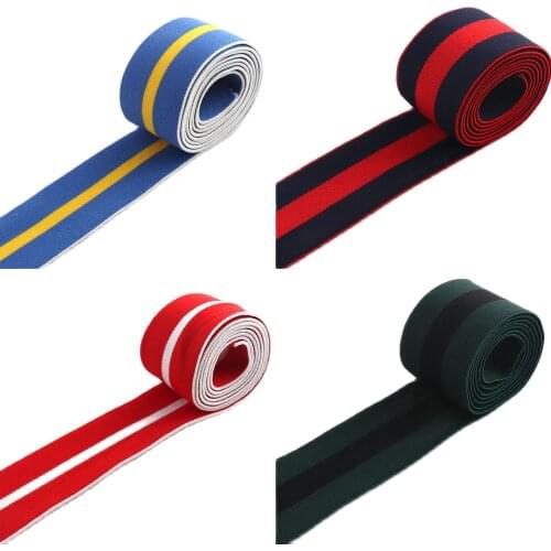 38mm elastic webbing blue red elastic band Elastic Clothing accessories elastic stretch elastic Rainbow Color Striped Elastic