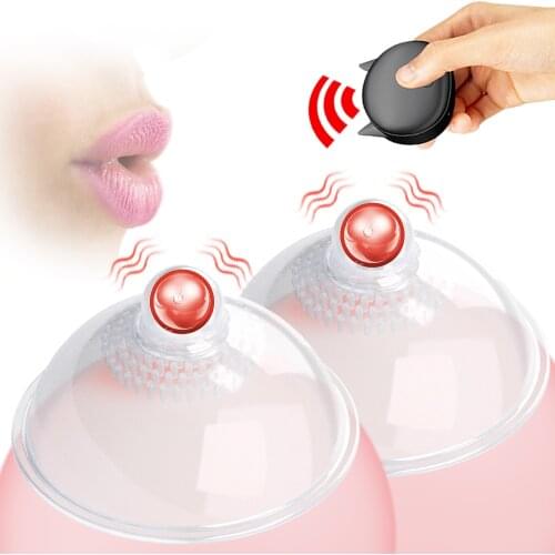 Electric Breast Pump Nipple Sucker Masage Tongue Lick Nipple Suction Cups Vibrator Breast Sex Toys for Woman Adult Toys Enlarg