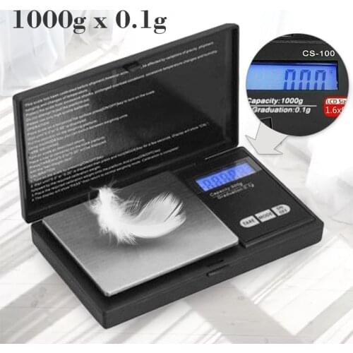 Mini Digital Scale Electric Pocket High Accuracy 1000g/0.1g Backlight LCD Electric Pocket Gram For Diamond Jewelry Weight