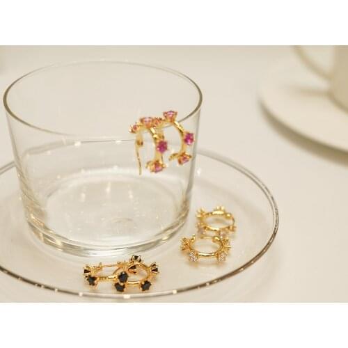 H28 Amorita Boutique Cute Cystal Hoop Earrings For Lady Birthday Party Gift Wedding Jewelry Accessories