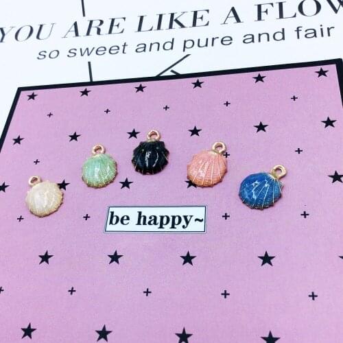 Hot 10PCS Fashion Charms Enamels Alloy Shell Pendant Jewelry Accessories DIY Hair Bracelet Earrings Necklace Accessores 2019 New