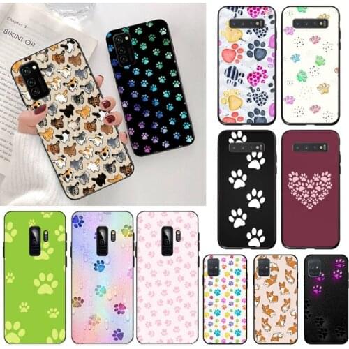 HPCHCJHM Comic Dog Foot Paw Black TPU Soft Phone Case Cover for Samsung S20 plus Ultra S6 S7 edge S8 S9 plus S10 5G lite 2020