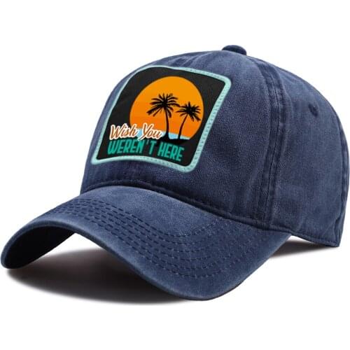 Wish You Weren't Here Print Snapback Hat Adjustable Hip Hop Riding Hats Unisex Cotton Baseball Cap Outdoor Tactical Sports Caps