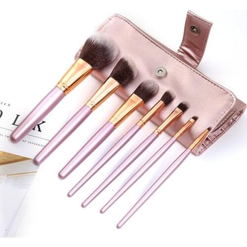 Hot Sale 7pcs/set Makeup Brushes Nylon Eye Shadow Lip Foundation Brush Makeup Brush Beauty Beginner Cosmetics Tools Kit&Set