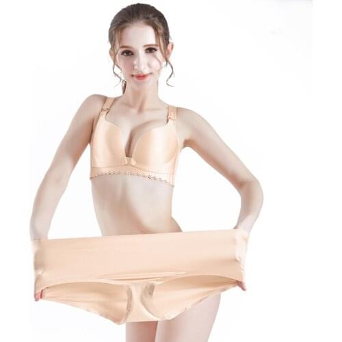 New Womens Comfort Push-Up Deep V Bra Set Solid Color Brassiere Bra + Sexy Panties Brief Lace Lingerie Underwear Set Plus Size