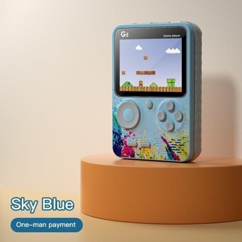 Retro Handheld Game Console Built-in 500 Classic Games Pocket Video Game Player 3.0Inch LCD Color Screen Kids Gifts Sky Blue
