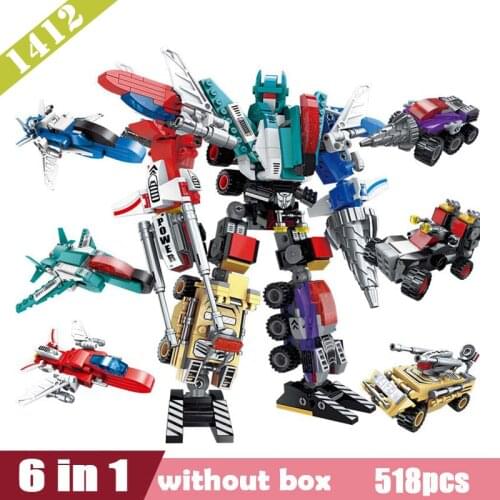 New 8 in 1 Transformation Robot Building truck Block City Engineering Excavator car truck Bricks toy For Children