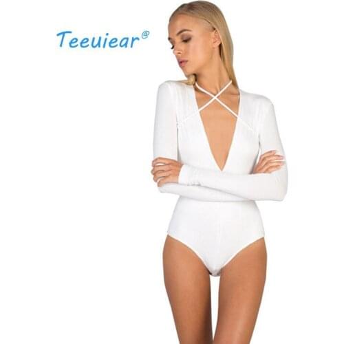 New Casual Body Blouse Shirt Women Fashion Bodycon Bandage V-Neck Top Black White Long Sleeve Bodysuit Lace Up Sexy Blouses