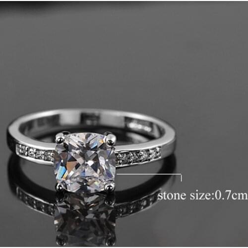 Iutopian Brand Wedding Gift Ring For Woman With Austrian Crystal Stellux Zirconia CZ 4 Claw Ring Jewelry #RG91661