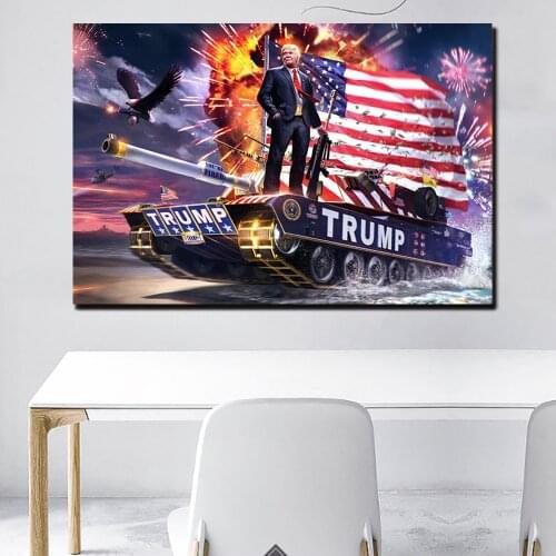 Donalds Trumps Painting Chariot Attacks Syria Posters And Prints Decorative Wall Art Pictures For Living Room Home Decor
