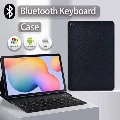 Tablet Cover Case for Samsung Galaxy Tab S6 Lite 10.4'' P610 P615 PU Leather Shockproof Tablet Case+Wireless Bluetooth Keyboard