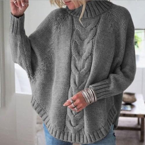 Sweaters For Women Pullover Turtleneck Fashion New Sweater Women Pullover Bat Sleeve Sweater Winter Clothes Women