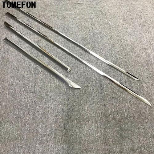 TOMEFON ABS Chrome Car Side Door Body Molding Plate Cover Sticker Glossy Silver Auto Accessories Trim For Toyota Camry 2018 4Pcs