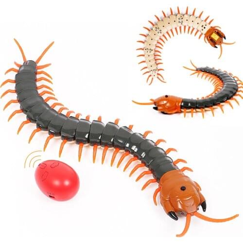 Remote Control Centipede Toy,Rechargable Electric Infrared RC Scolopendra,Simulation Fake Creepy-crawly Chilopod Toy for kids