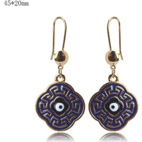 EVIL EYE new fashion Brand Trendy Alloy geometric Drop Earrings for Women Trendy gold Color Earrings Birthday