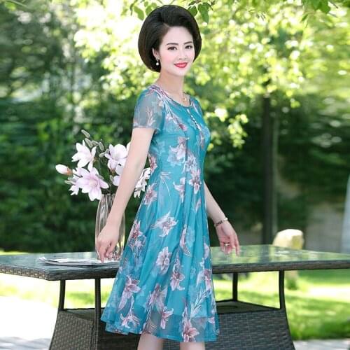 Woman Dress 2021 New Fashion In Silk Printing Thin Summer Dresses For Women Korean Pullover Loose 5XL Plus Size Dress Feminine