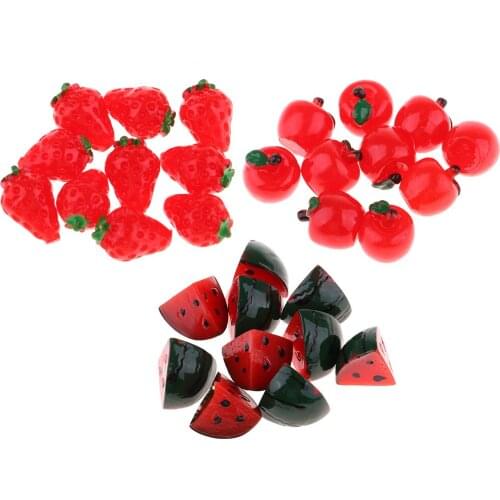 10 Pieces Simulation Fake Fruit Toys Artificial Apple Model Food Collectibles For 1/12 Dollhouse Kitchen Life Scenes Decoration