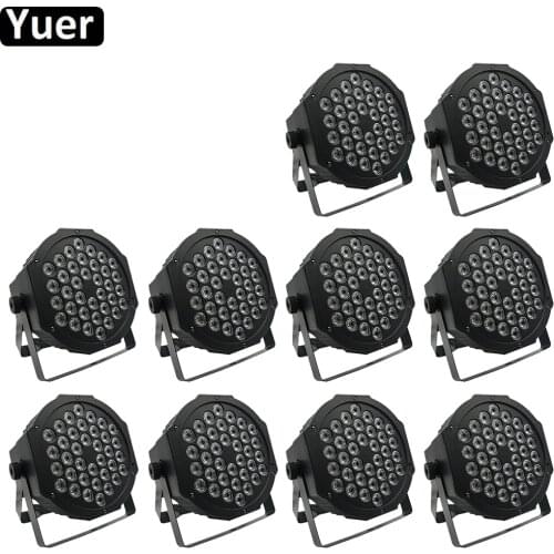 10Pcs/Lot LED Flat Par 36x3W RGB 3IN1 Lighting Professional LED Stage Lights Effect DMX512 Master-Slave DJ Disco Party Wedding