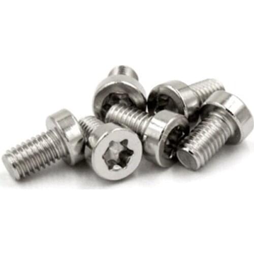 10pcs M5 Cylindrical head plum screw 304 stainless steel star Hexagonal security torx screws 8mm-30mm Length