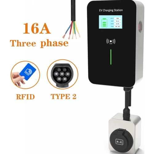 16A 3 Phase wallbox EV Charger Electric Vehicle Charging Cable EVSE Type 2 Socket IEC 62196-2 for Audi Mercedes-Benz