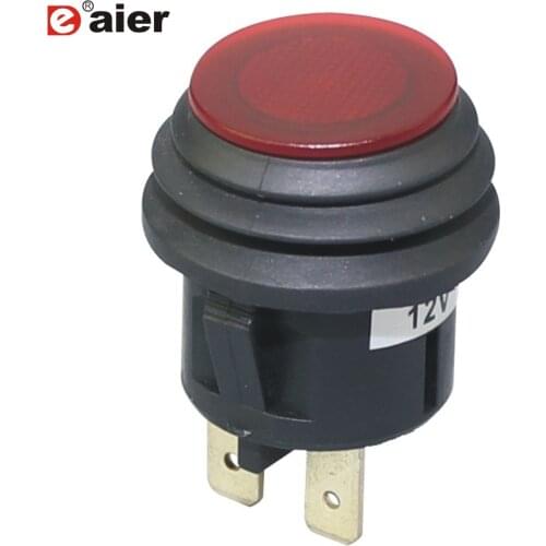 2Pcs 12V 20A SPST 3 Pin ON OFF Round Rocker Electric Car Switch With LED