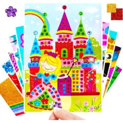 3pcs 3D Jigsaw Puzzle DIY Crystal Crafts Toy Mosaic Sticker Kids Children Toys