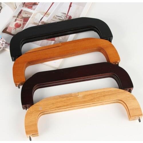 5 sets Solid wood material sewing purse frame with screws wholesale Handmade craft wooden purse frame obag handles drop ship