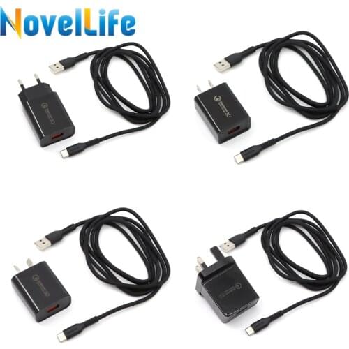 QC3.0 Quick Charger Power Adapter USB Type C Soft Silicone Rubber Cable Kit EU US UK Plug for MDP-XP TS80 TS80P Soldering Iron