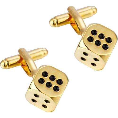 C-MAN Luxury shirt Golden dice Enamel cufflink for mens Brand cuff buttons cuff links High Quality abotoaduras Jewelry
