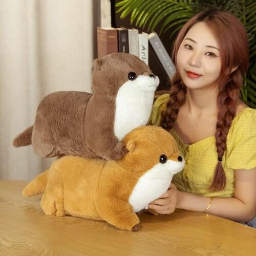 50/65cm Lcute Reallife Otter Plush Toys Lifelike Stuffed Wild Animal Soft Doll Girl Pillow Lovely Sloth Toys Gift for Kids