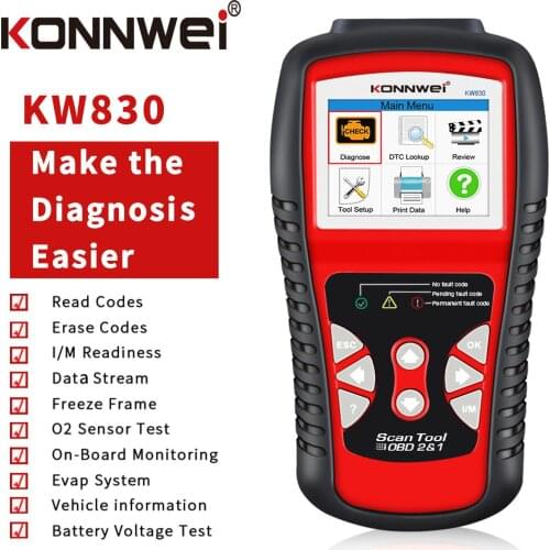 Kw830 OBD2 automobile engine fault diagnosis instrument can check battery al519ad610