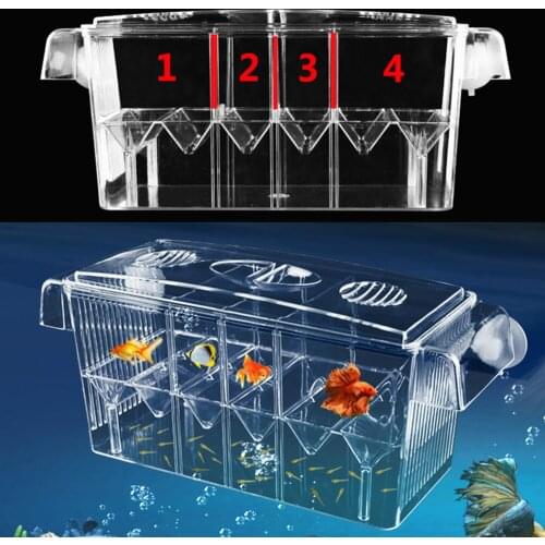 Aquarium Breeding Incubator Isolation Box Double Layer 4 Rooms Transparent Acrylic Self-Floating Fish Hatchery Box Fish Tank