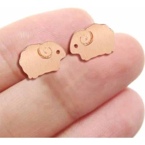 Jisensp Cartoon Lovely Sheep Stud Earrings Fashion Earrings for Women Girls Cute Animal Ear Stud Party Gift pendientes mujer