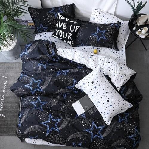 Star Duvet Cover Sets Heart Quilt Cover Bedding Set Bed Sheet Simple King Size Single Double Queen Nordic Geometric Bed Linens