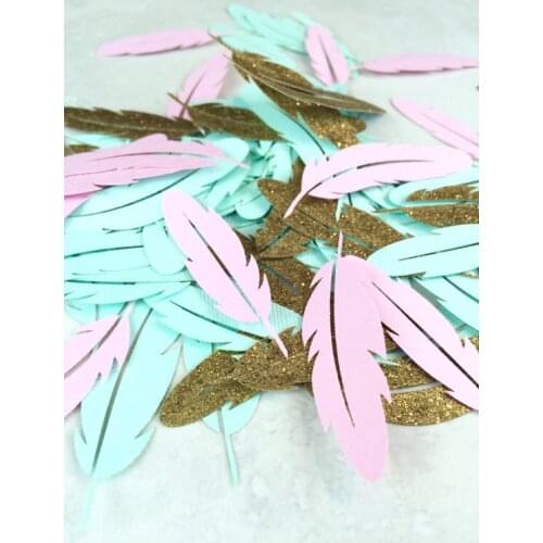 Feather Confetti | Bohemian Baby Shower | Boho Party Theme | Boho Chic | Wedding Table decor scrapbook Confettis