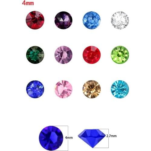 12pcs mix color 4mm round Glass birthstone floating charm for memory love locket as Mom Dad sister brother grandma gift